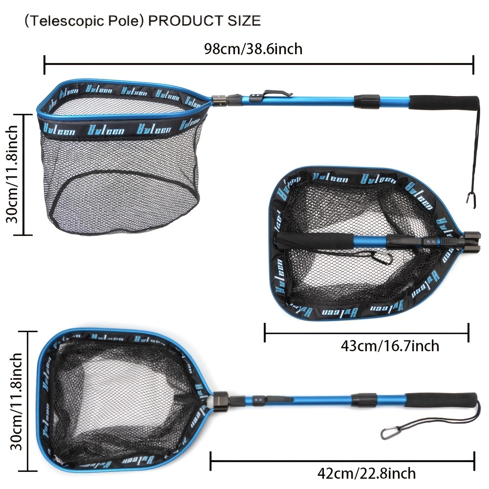* Floating Fishing Net - Folding Fishing Landing Net with Rubber Coating  Mesh for Easy Fish Catch and Release, Fishing Net for Freshwater and Sal
