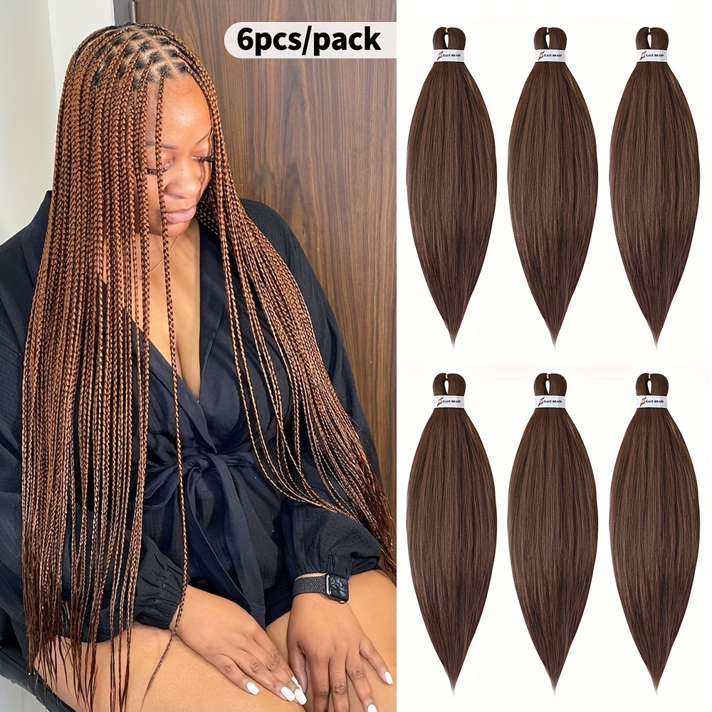 6pcs Long Straight Synthetic Crochet Hair Extensions Set