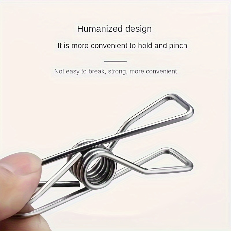 Stainless Steel Long Tail Clip With Hooks for Hanging Clothes Towel Gloves Sock