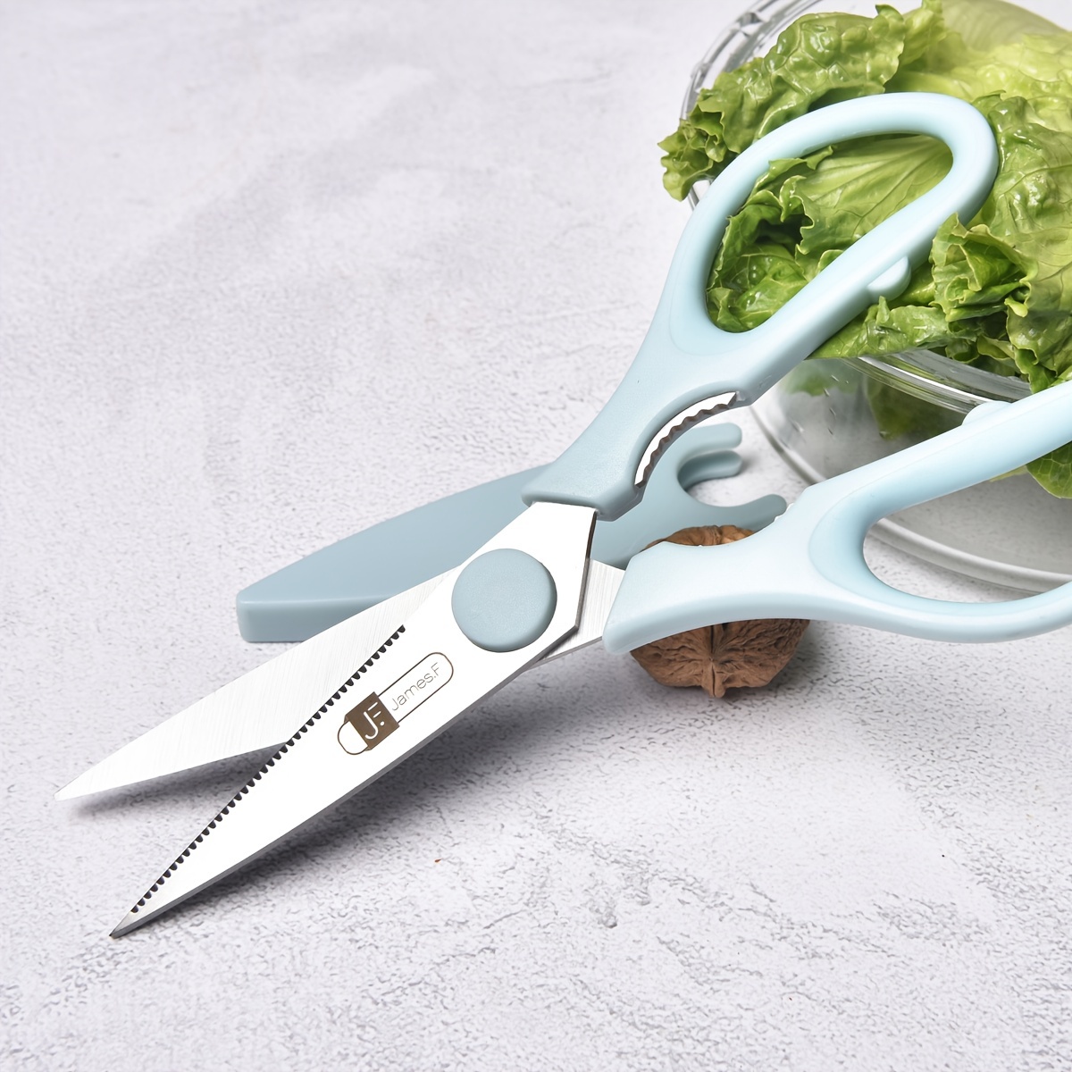 2pcs/pack Heavy Duty Stainless Steel Kitchen Scissors, Super Sharp  Multi-purpose Cooking Scissors For Chicken, Fish, Meat, Vegetables And Nuts