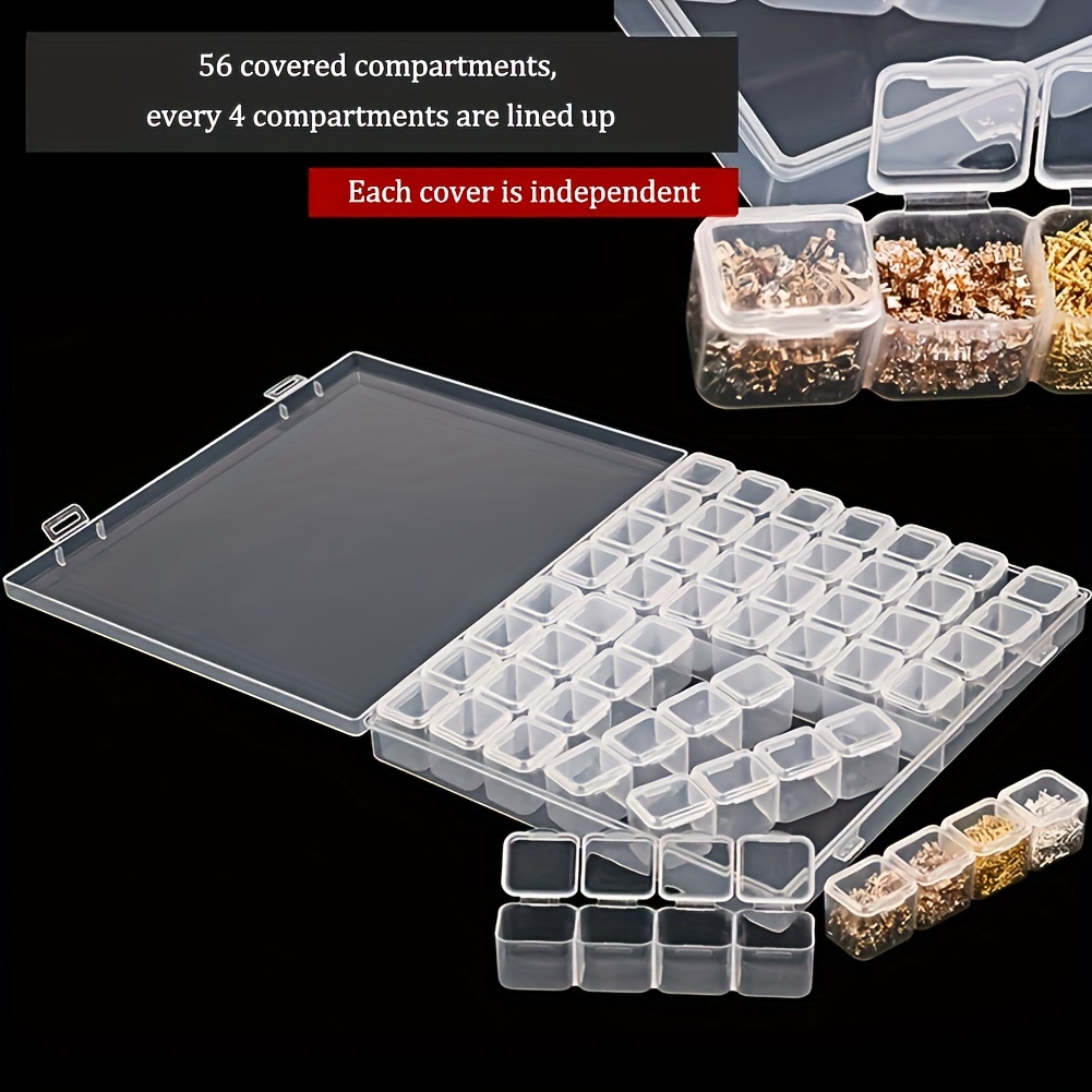 28/56 Grids Clear Plastic Organizer Multi Compartment Storage Box