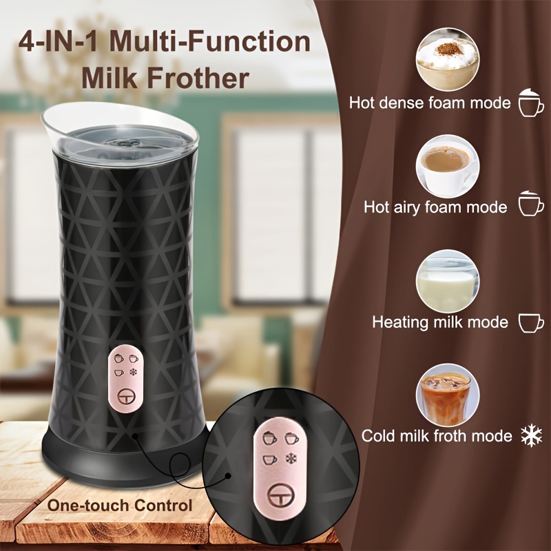 1pc Electric Milk Frother, 11.8oz/350ml Electric Milk Steamer, Coffee  Frother Hot And Cold, 4 In 1 Milk Frother Electric Milk Steamer For Latte,  Cappu