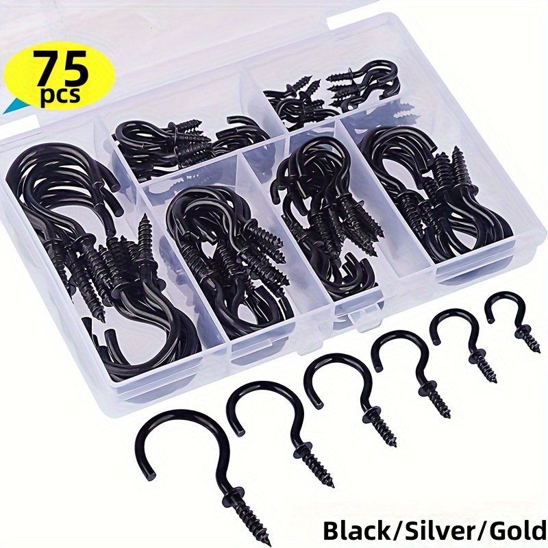 Cup Hooks Screw in Hooks Kit For Hanging( 1 ) Silvery - Temu