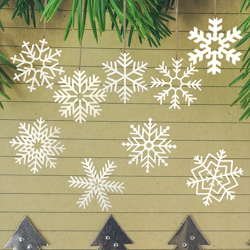 Wooden Christmas Snowflake Cutouts Ornaments For - Temu