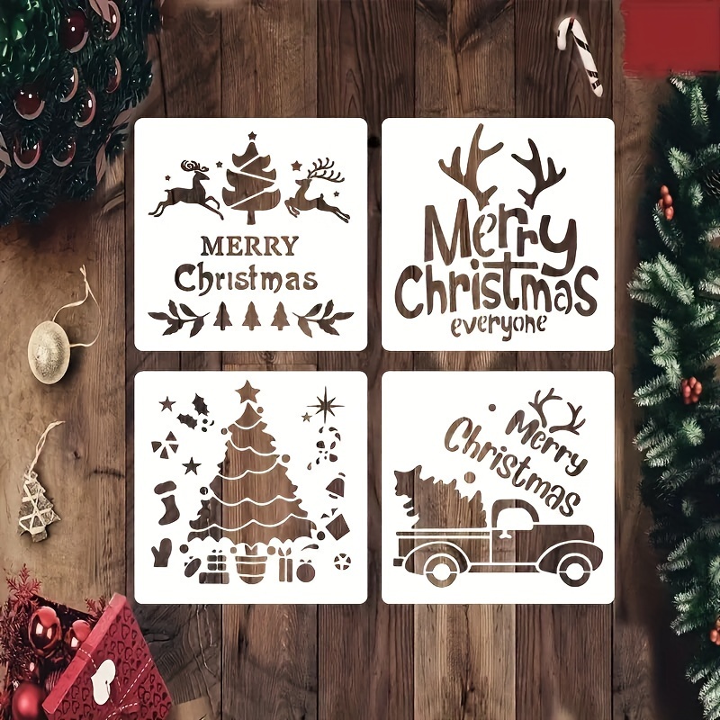 Christmas Painting Stencils Reusable Drawing Stencils For - Temu