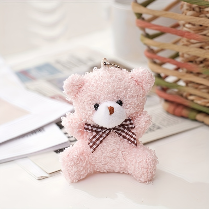 Korean Teddy Bear Leather Tassel Key Ring Bag Charm Keychain Cute Luxury  Kawaii