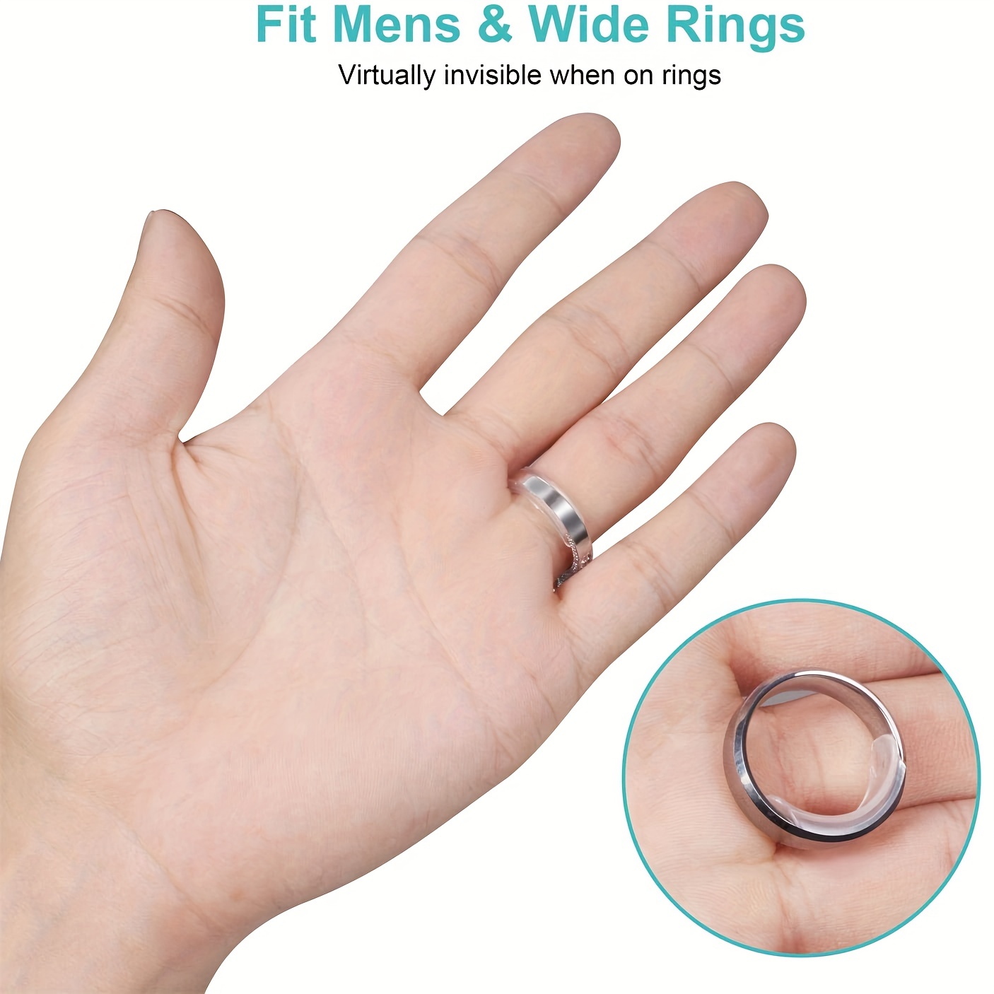 8Sizes Silicone Invisible Ring Size Adjustment Resizer Loose Rings