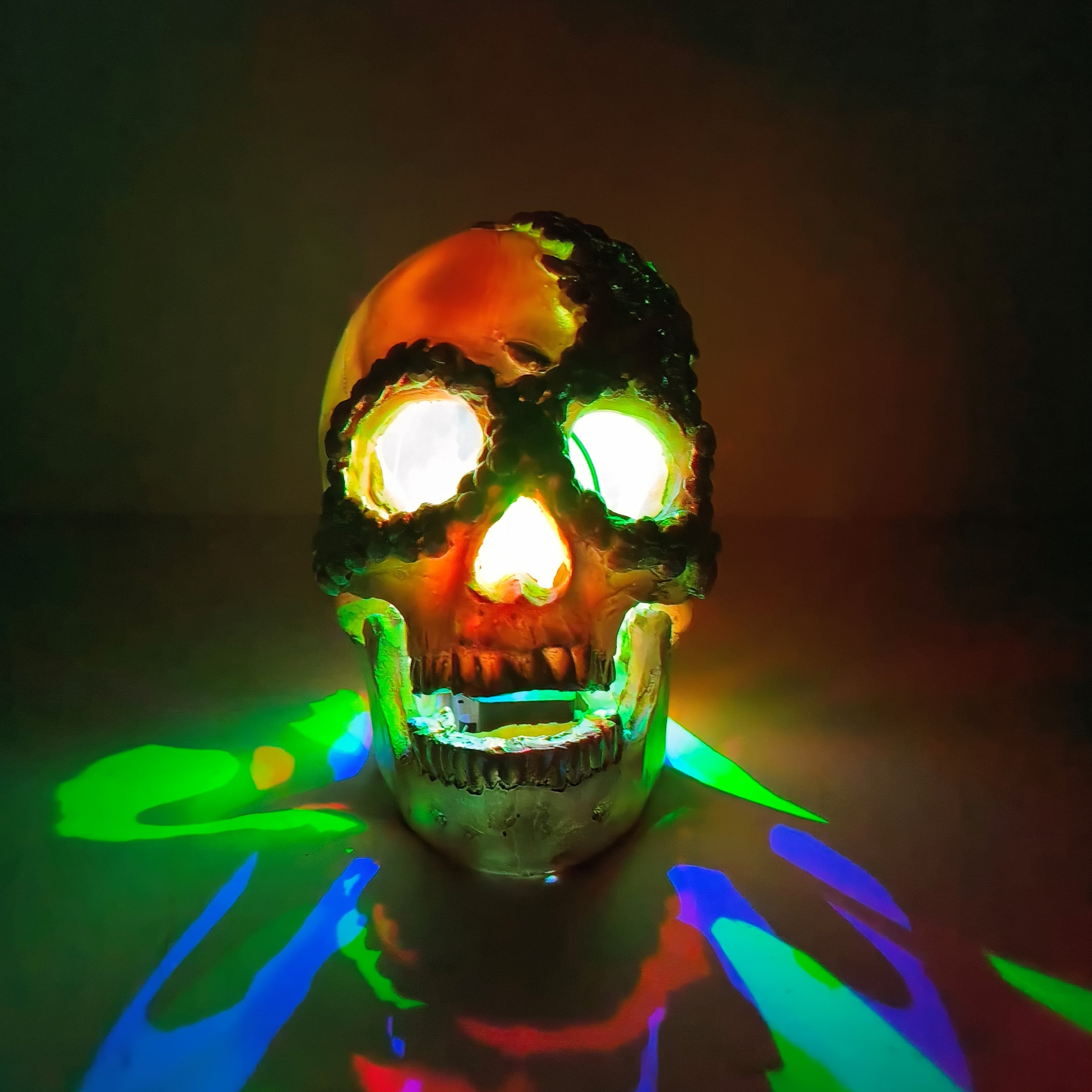 1pc halloween skull decoration lamp undead skull ornament lamp party event decoration light outdoor indoor lighting details 1