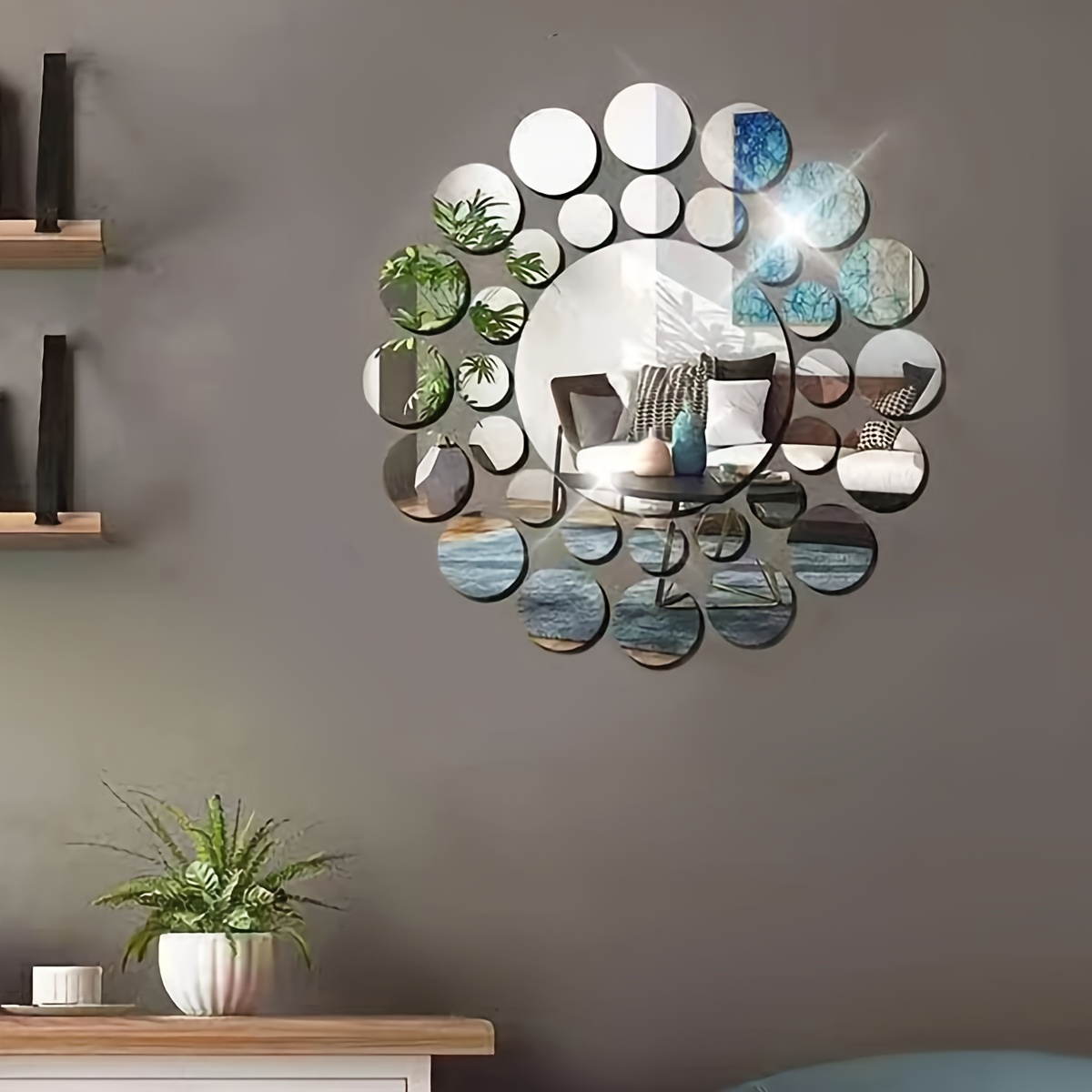 Set di specchi decorativi adesivi da parete :: Delamart