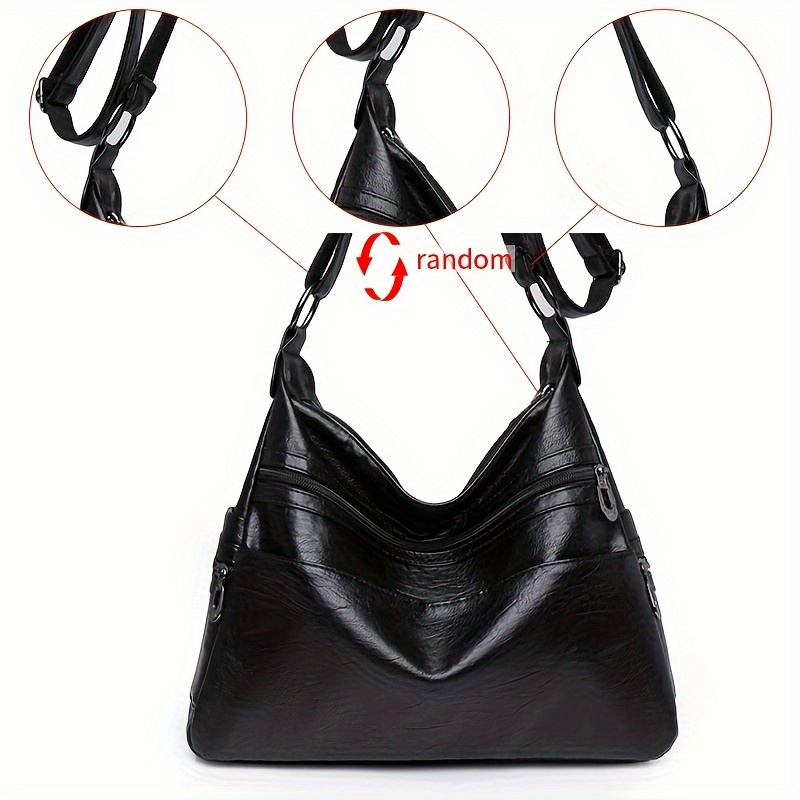 715-1 Large Capacity Soft Single Shoulder Crossbody Bag (random Flower Shape, Random Shoulder Strap , Random Zipper Pull )