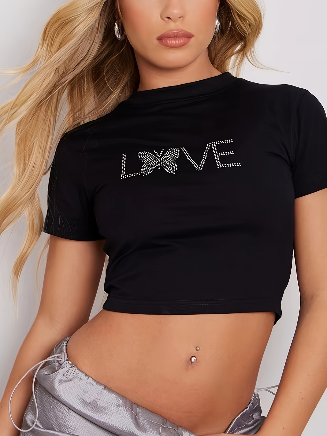 Love Butterfly Print T shirt Casual Short Sleeve Crew Neck - Temu