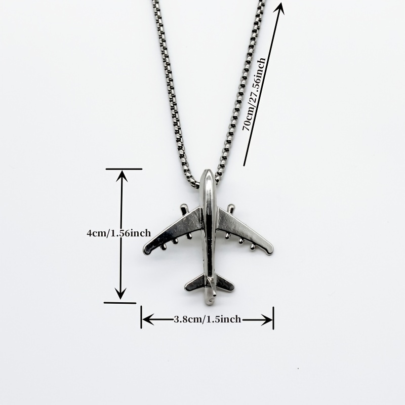 Silver Airplane Necklace Sterling Silver Jet Airplane 