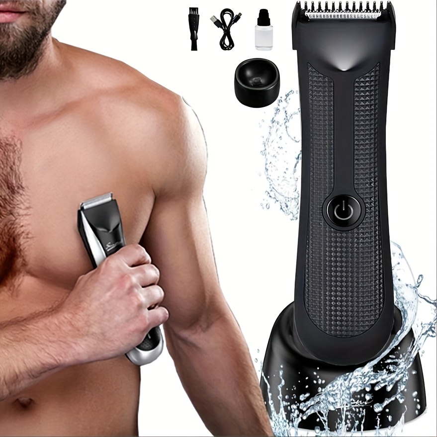 Manscape Trimmer for Men, IPX7 Waterproof Pubic Hair Trimmer for Ball Body Groin Grooming, Body Groomer w Light＆LED Display, Electric Shavers Razor w