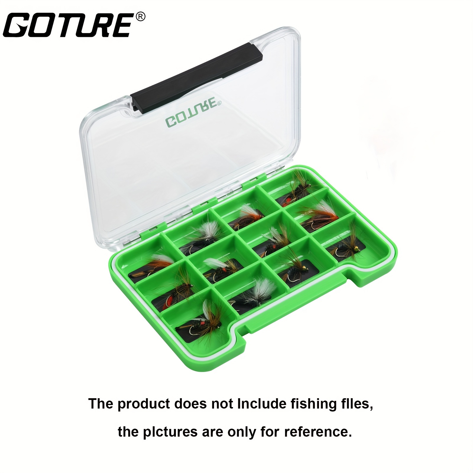 Goture Fishing Tackle Box Waterproof Double Layer Bait Lure Fishing Box  Black