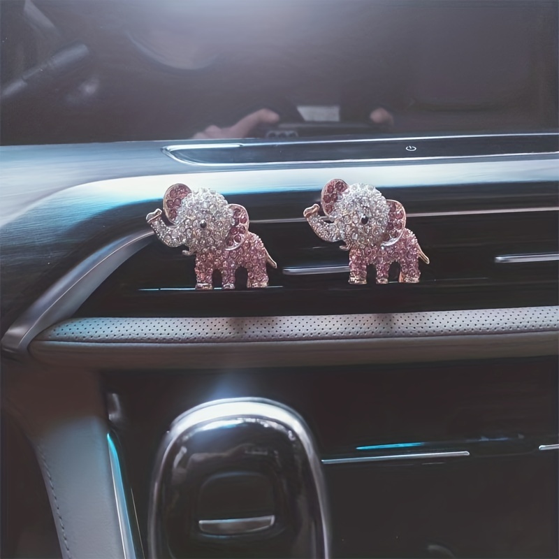 Classic Rhinestone Elephant Car Air Outlet Aromatherapy Perfume