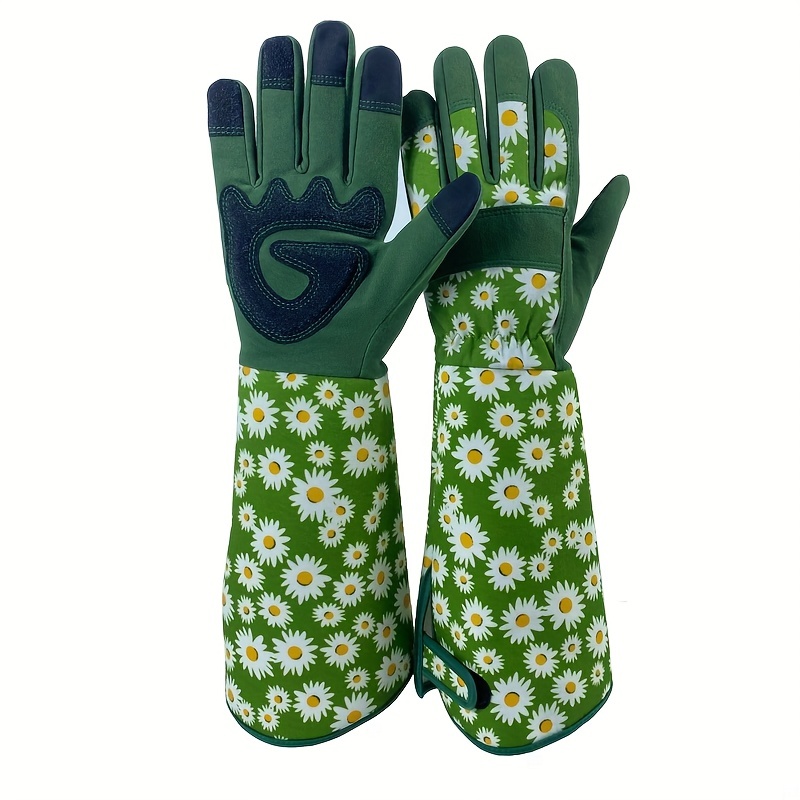 Vgo 1 par de guantes de jardinería de cuero sintético para mujer, a  prueba de pinchazos, a prueba de espinas, durabilidad y antigolpes, para