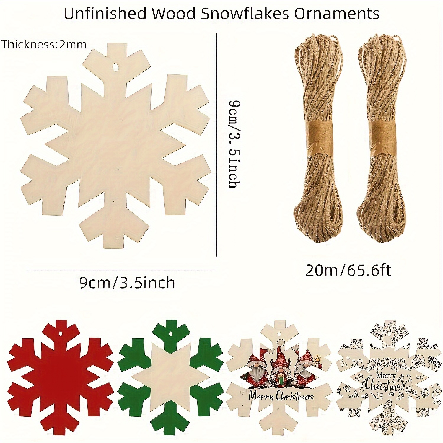 10pcs Wooden Snowflakes For Crafts Wood Snowflake Cutouts Wood Snowflake  Hanging Ornaments Blank Wooden Christmas Snowflakes For DIY Crafts Winter Xm