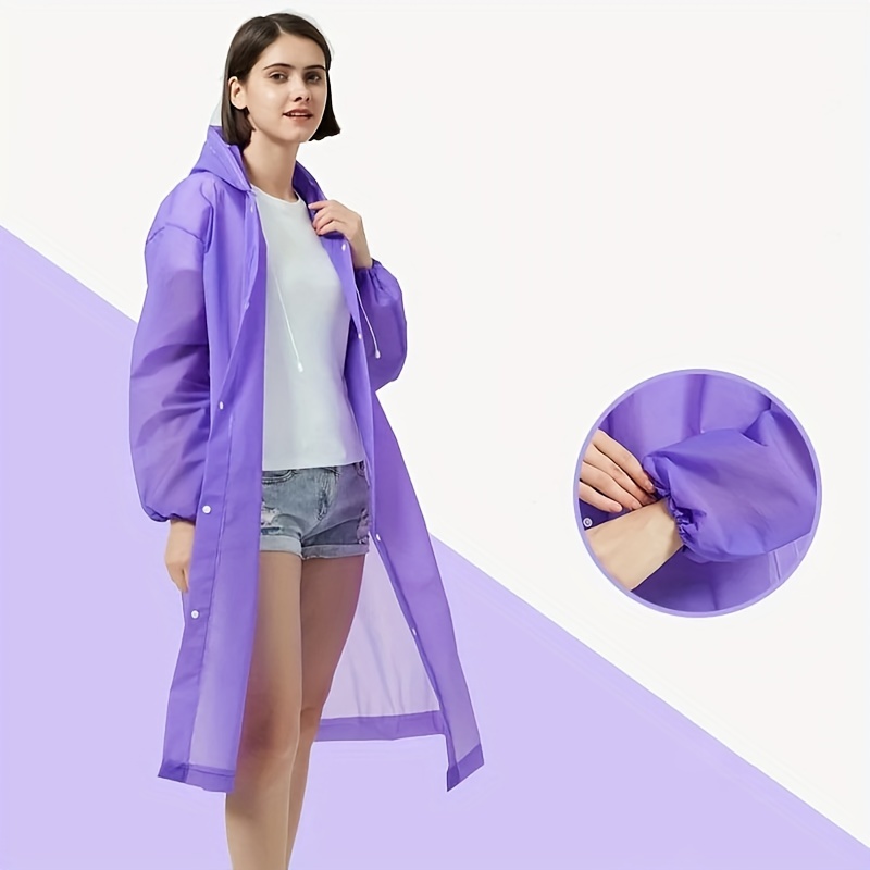 thicken reusable rain pancho unisex waterproof outdoor rainwear hooded coat for outdoor traveling hiking details 4