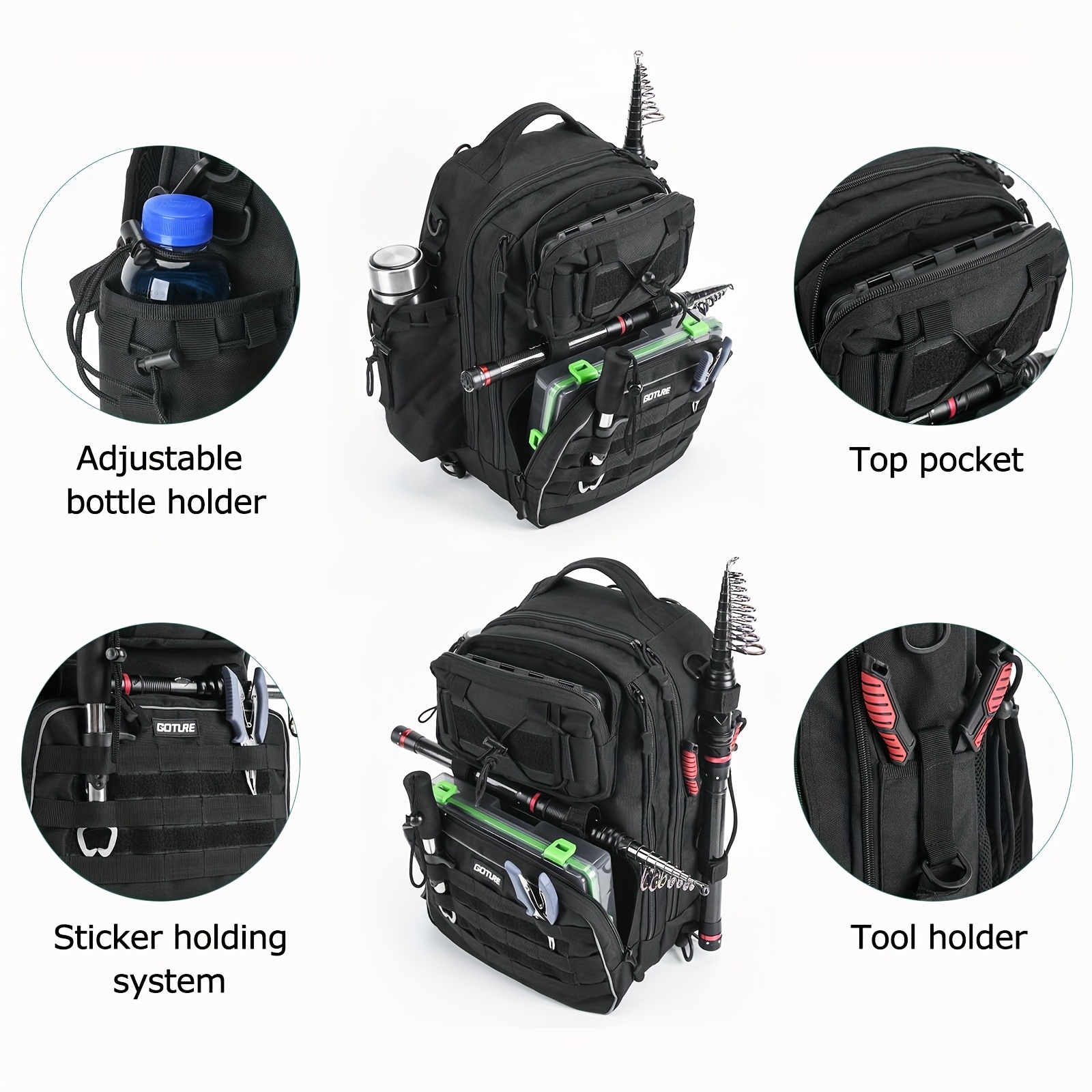 Waterproof Fishing Backpack Multi functional Fishing - Temu