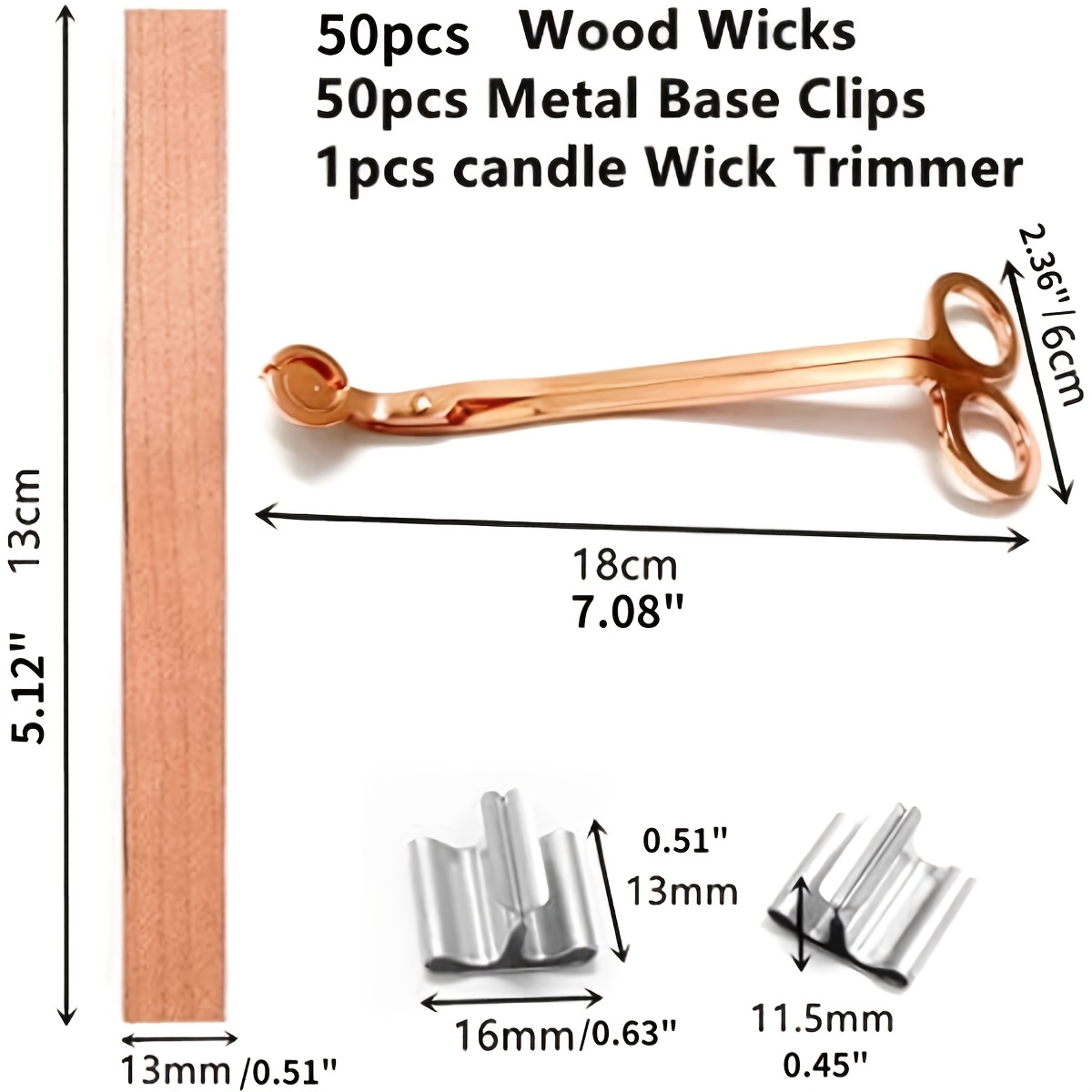 Wicks Wooden Set For Candles Making And 20 Candle Wick Clips - Temu