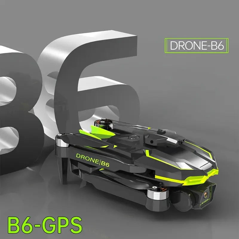 b6 brushless folding drone 2 4g optical flow gps with dual lens wifi professional aerial photographer small size with rudder gimbal gsp one button return uncontrolled return low power return over the range return no more fear of flying lost increase eis electronics anti shake make photos more clear four sided obstacle avoidance 1 5 meters automatic induction obstacle and automatic stop forward details 0