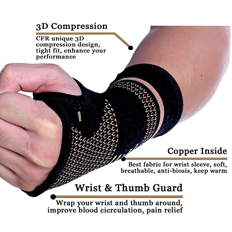 Copper Infused Wrist Support Sleeves For Sports And Injury - Temu Mexico