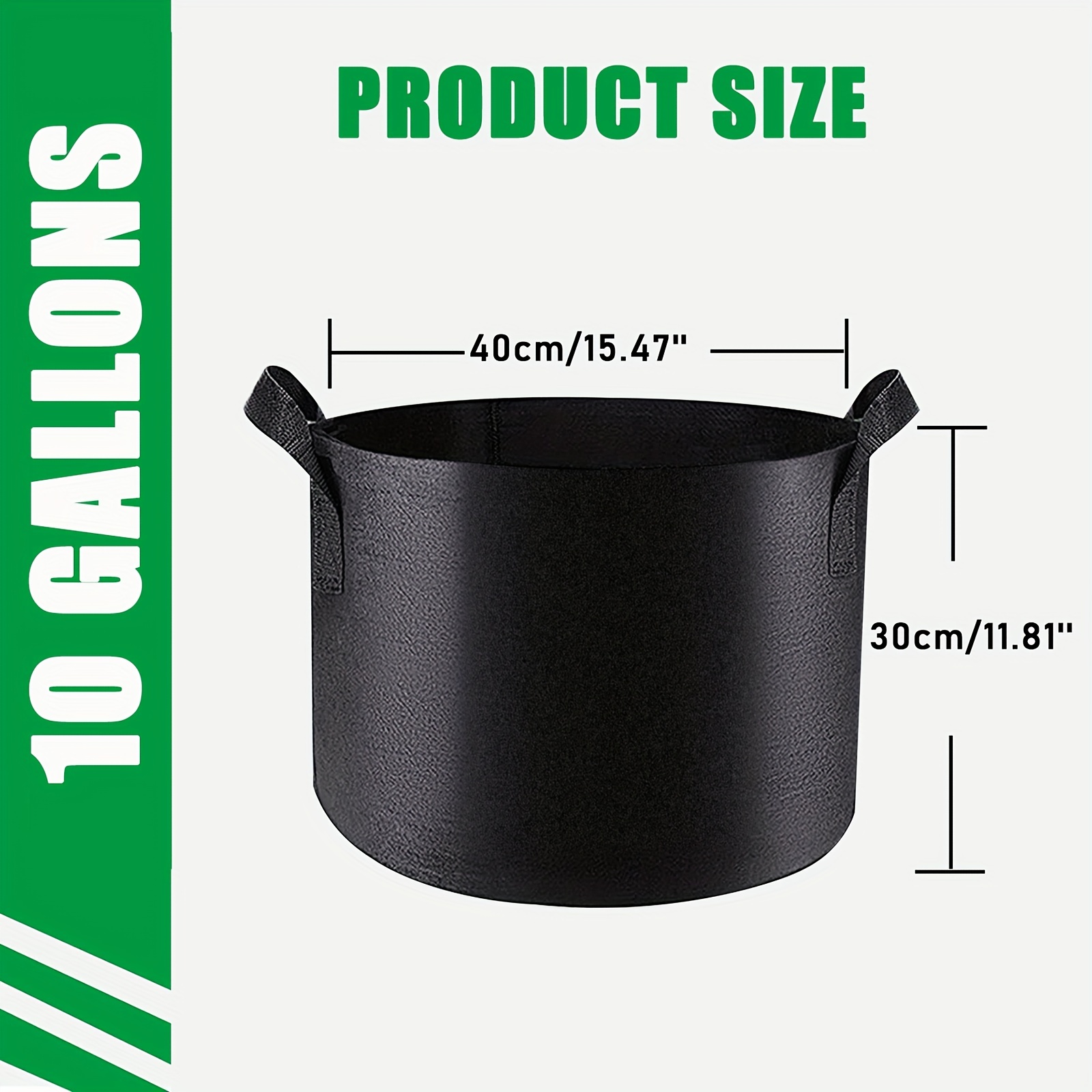 VIVOSUN 5-Pack 5 Gallon Grow Bags Heavy Duty 300G Thickened Nonwoven Plant  Fabric Pots with Handles