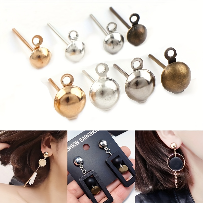 50Pcs /100Pcs Stainless Steel Earring Backs Replacements, Hypoallergenic  Earring Pin Backs, Secure Ear Locking For Stud Nut For Posts, 6.5mm