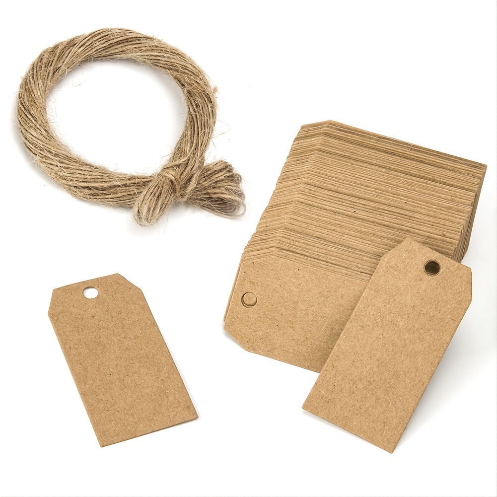 100pcs Kraft Paper Gift Tags Blank Gift Tags With Jute Twine Price Hang Tags Brown