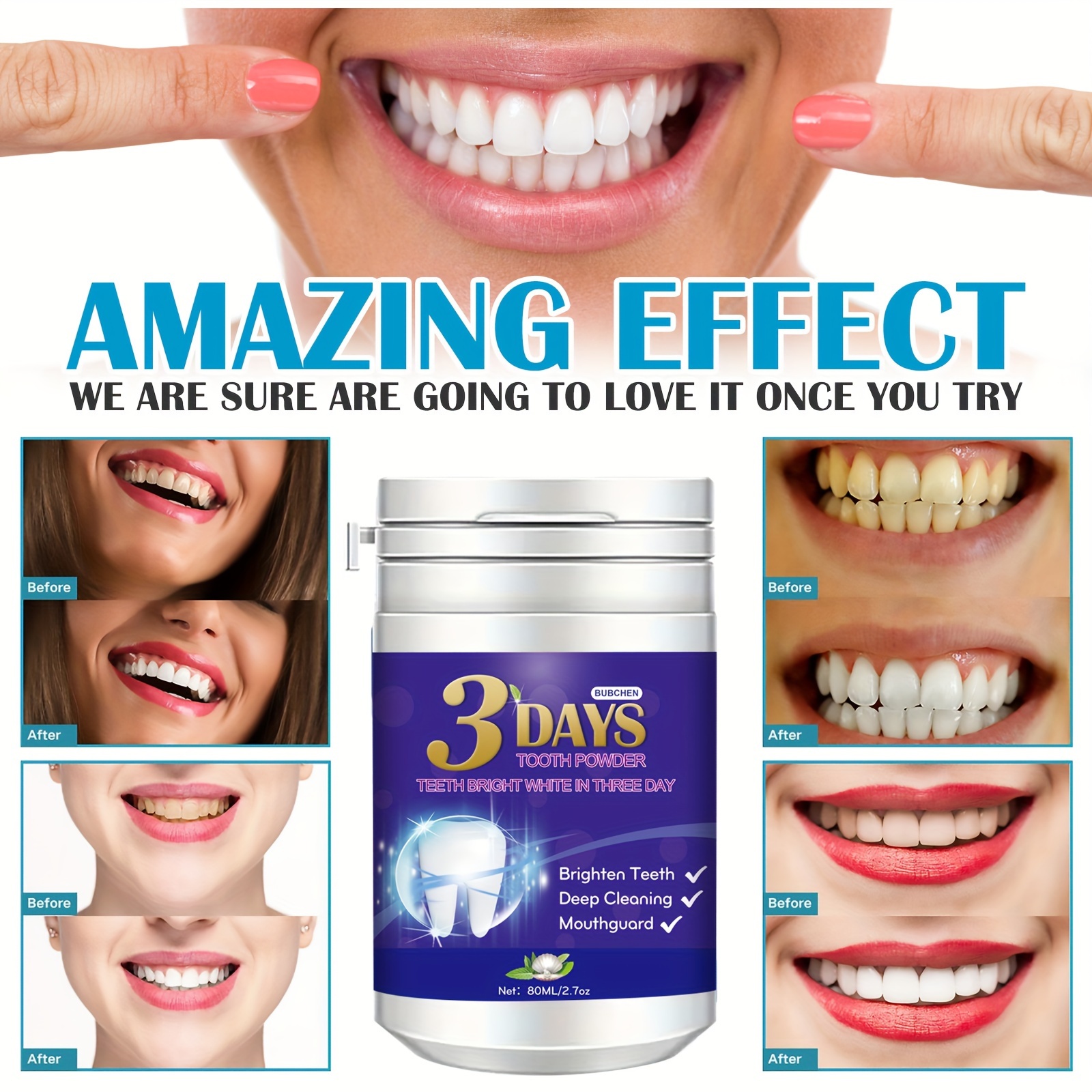 Teeth Whitening Powder Teeth Polishing Tooth Deep Cleaning - Temu