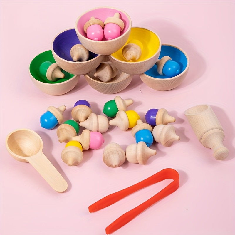 Wooden Sorting Cup Set | Multi-functional Bead Counting Game Toy