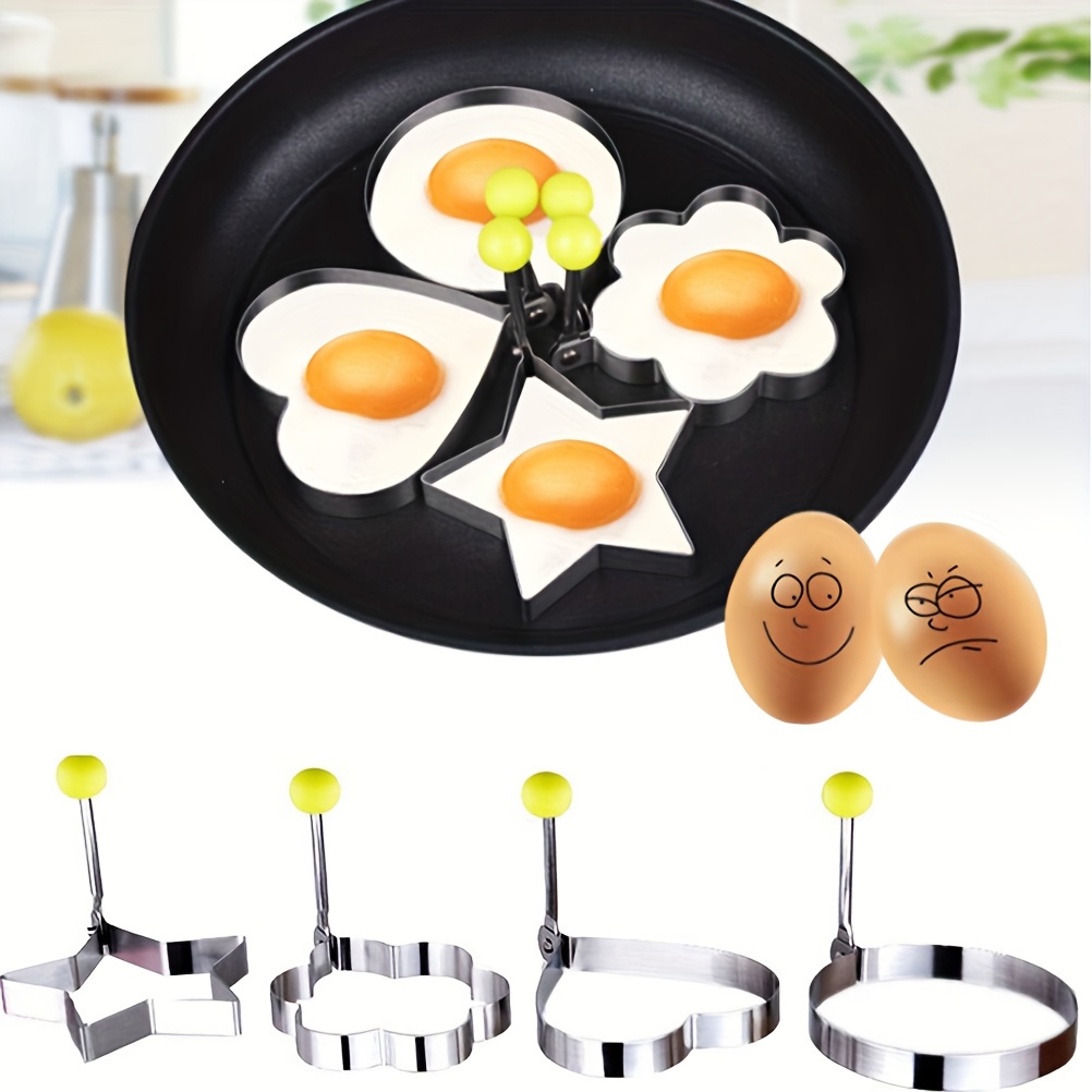 Egg Rings Set Egg Ring For Frying Eggs Round Egg Shaper Mold With  Anti-scald Handle Fried Egg Rings Mold Non Stick For Griddle Pan Fried Egg  Mold Ring
