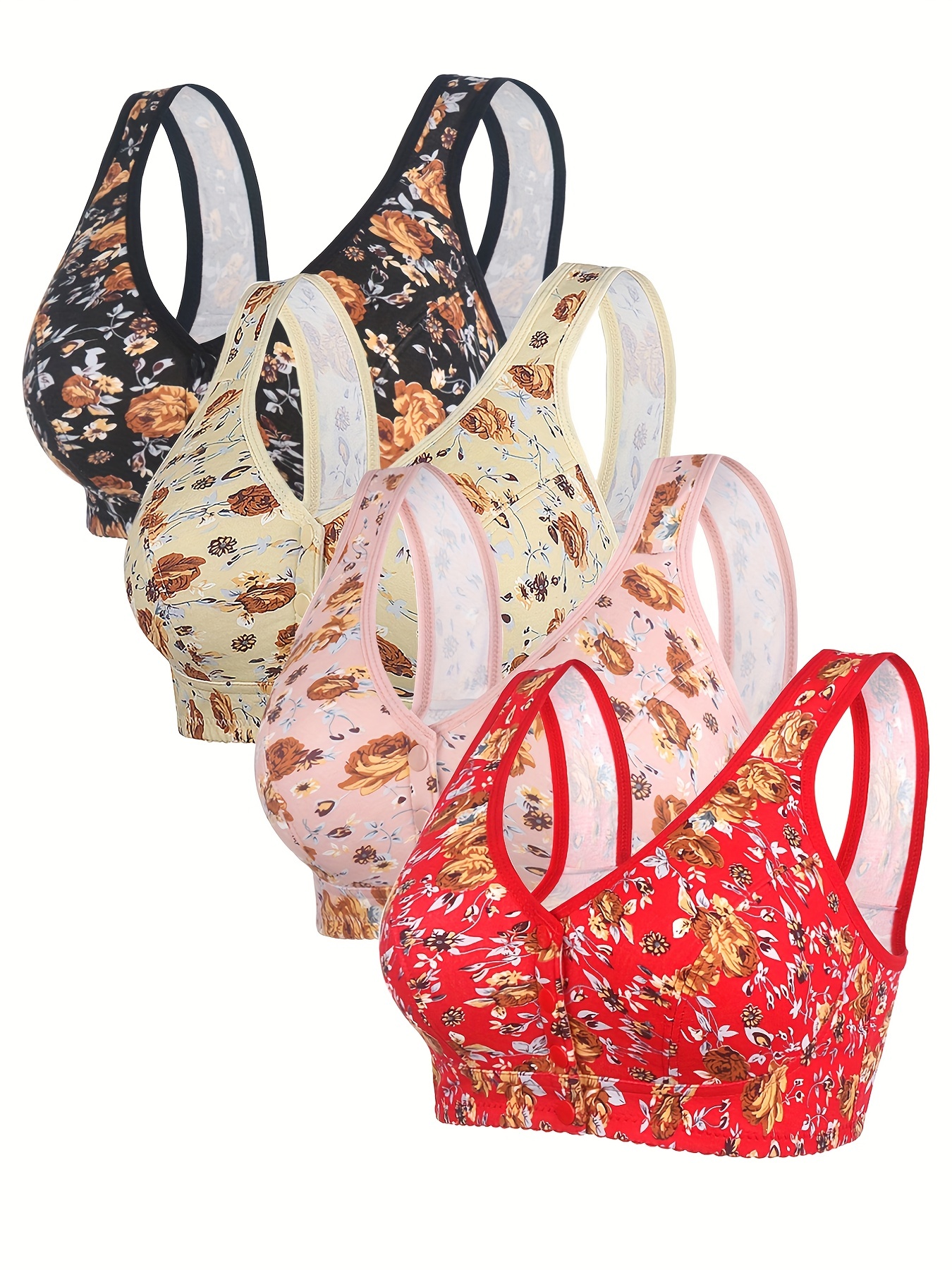 3pcs Leopard Wireless Bras, Comfy & Seamless Cut Out Breathable Bra,  Women's Lingerie & Underwear