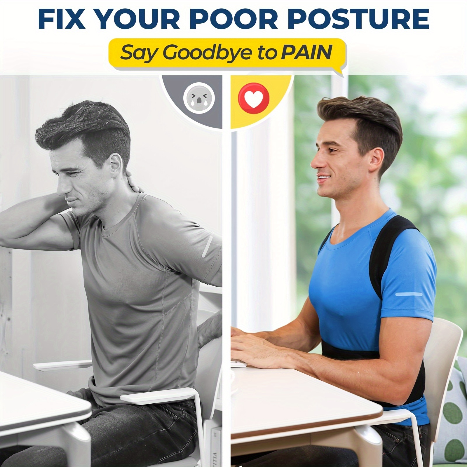 Hunchback Posture Corrector Support Chest Shoulder Neck - Temu