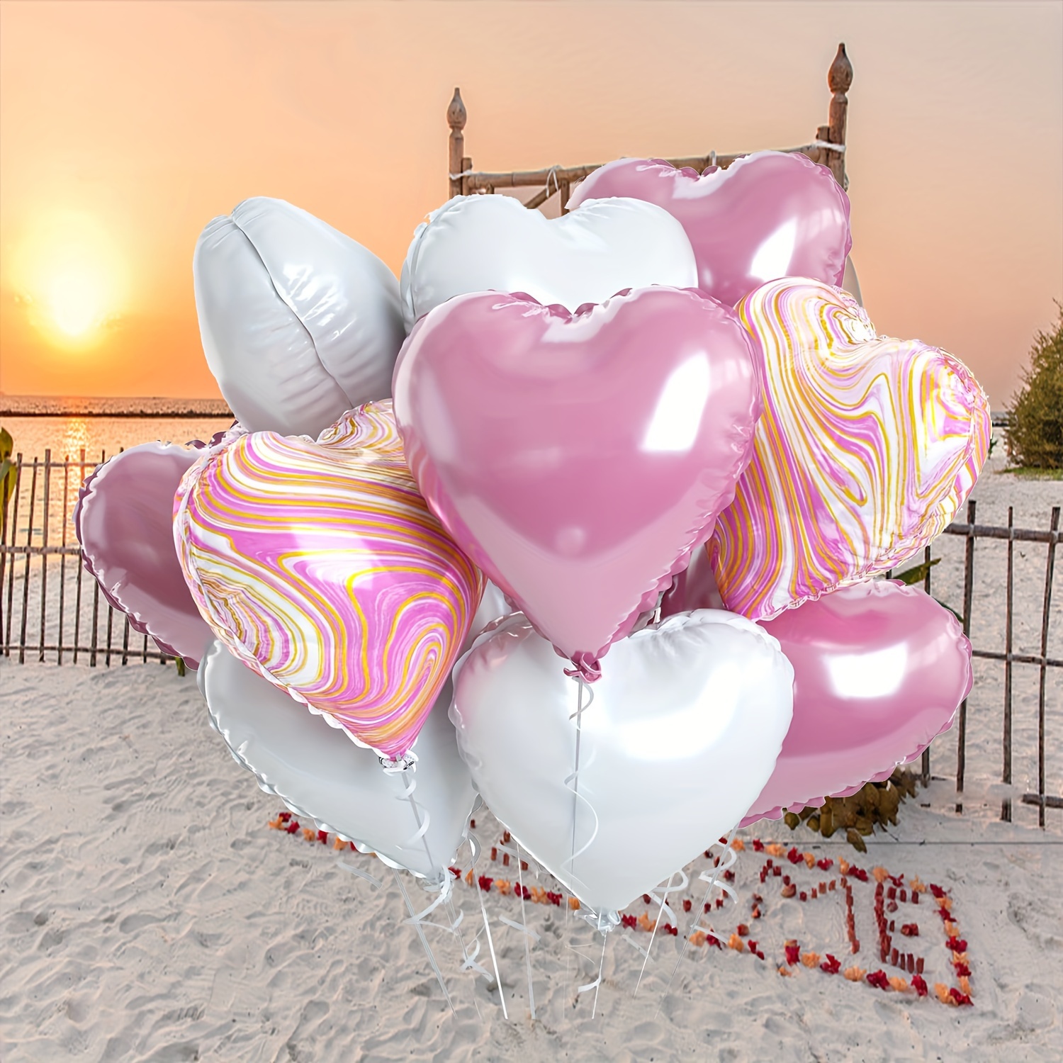 

11pcs, Heart-shaped Foil Balloons, Valentine's Day Decor, Birthday Decor, Wedding Decor, Anniversary Decor, Romantic Scene Decor, Engagement Decor, Home Decor, Party Decor Supplies