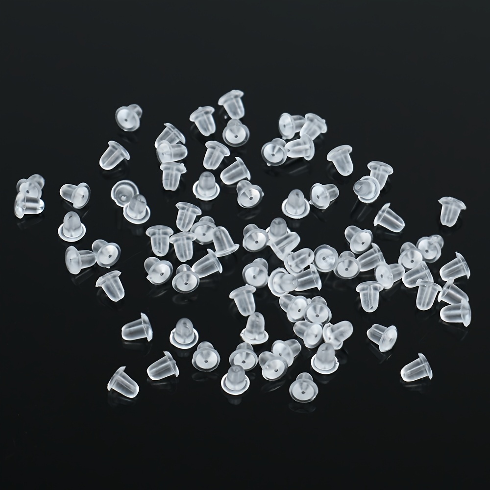 200 Pcs Soft Silicone Earring Backs 5mm