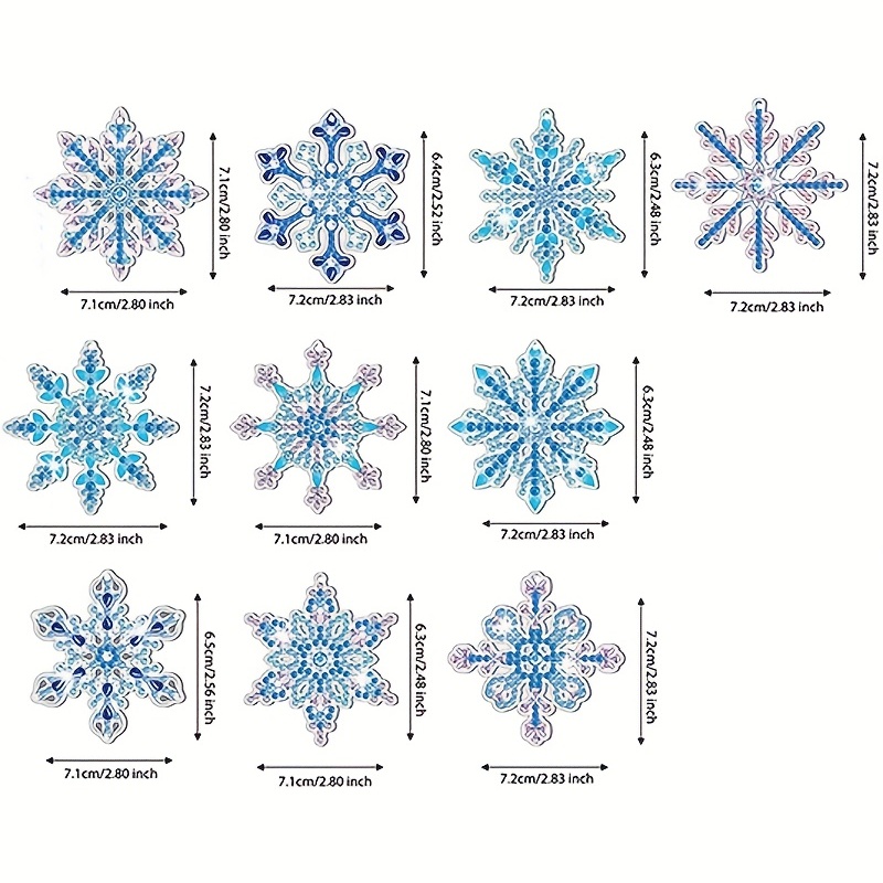  Fennoral 8 PCS Winter Snowflake Diamond Painting