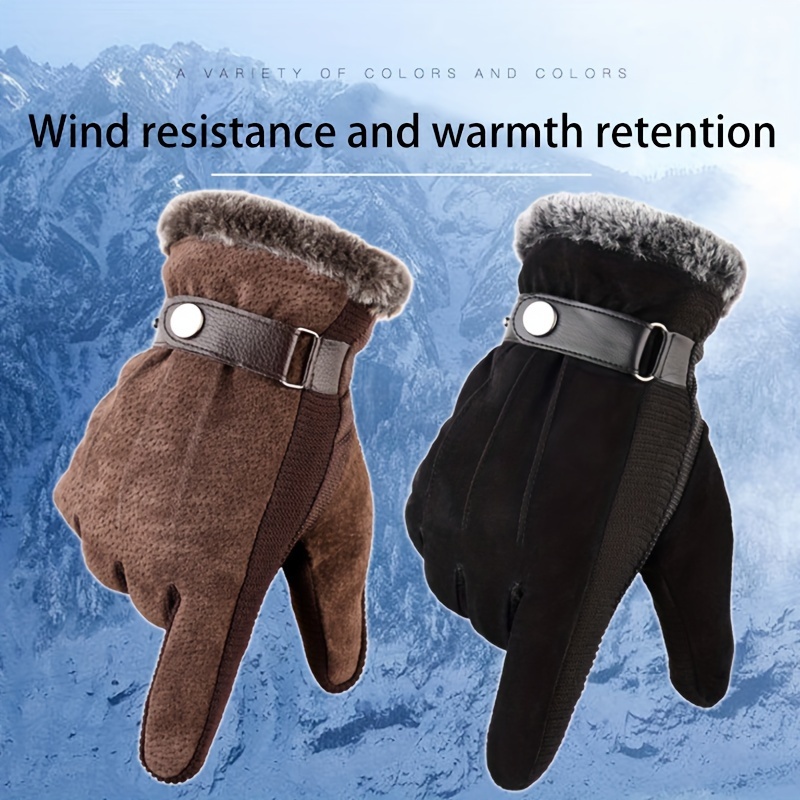 R2B Gants homme hiver - Gants tactiles chauds - Gants imperméables et  coupe-vent 