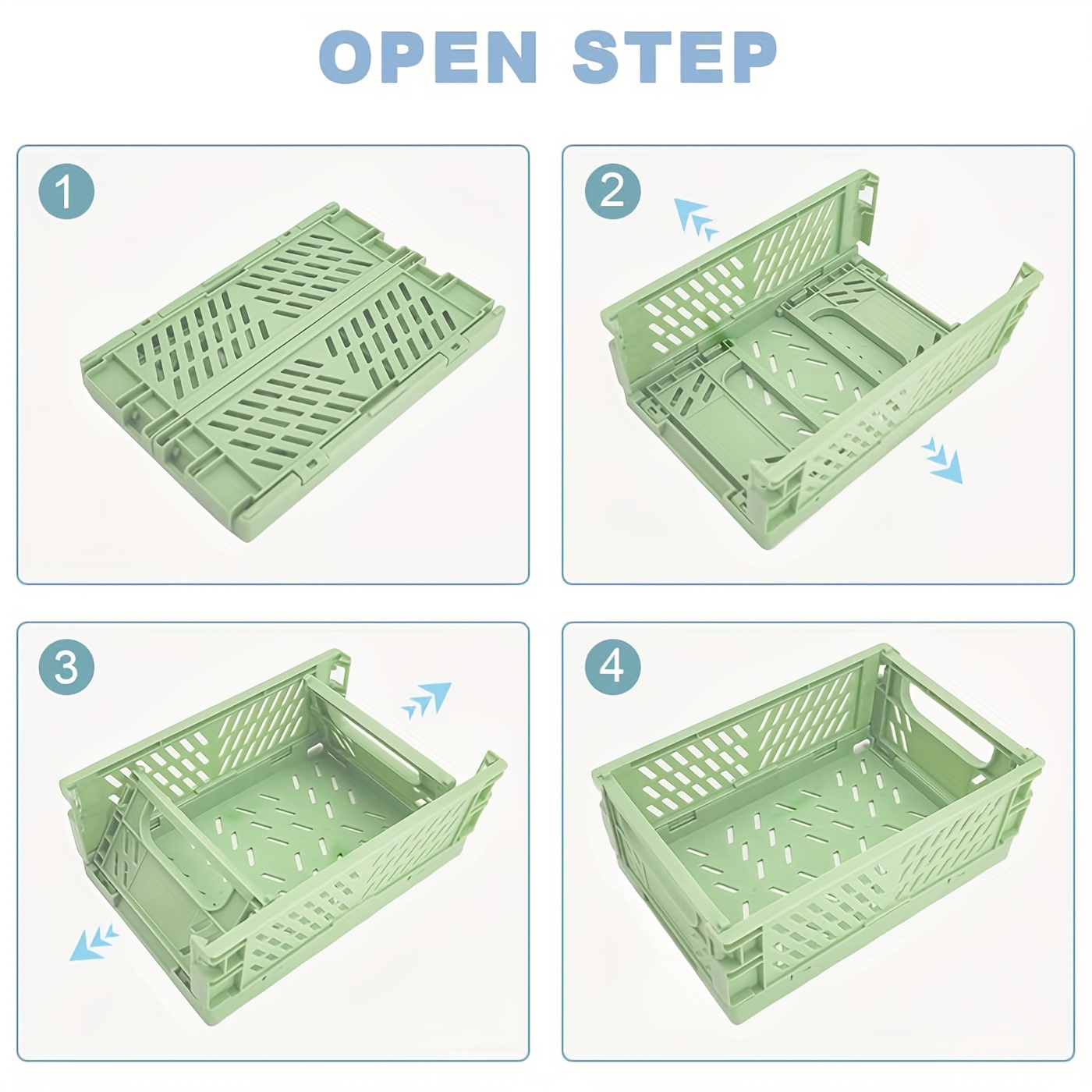 5pcs Boîte de Rangement Pliable, Caisse de Rangement Deux Tailles, Panier  de Rangement Pliable en Plastique, Petite Boîte de Rangement, Caisse  Pliable pour Etagères, Salle de Bain, Chambre à Coucher : 