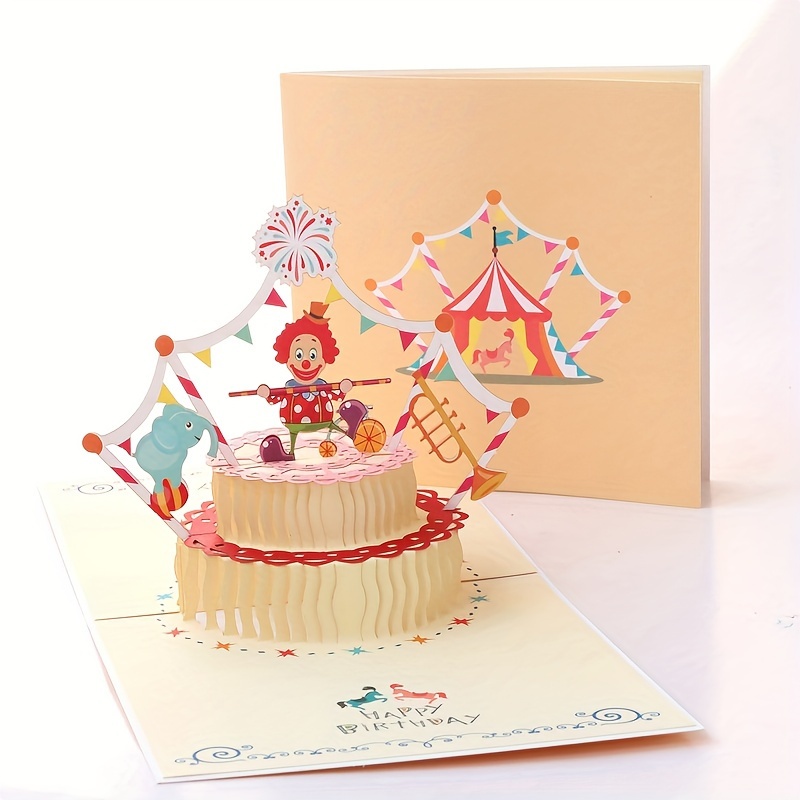 Carte de voeux 3D anniversaire gâteau d'anniversaire festif