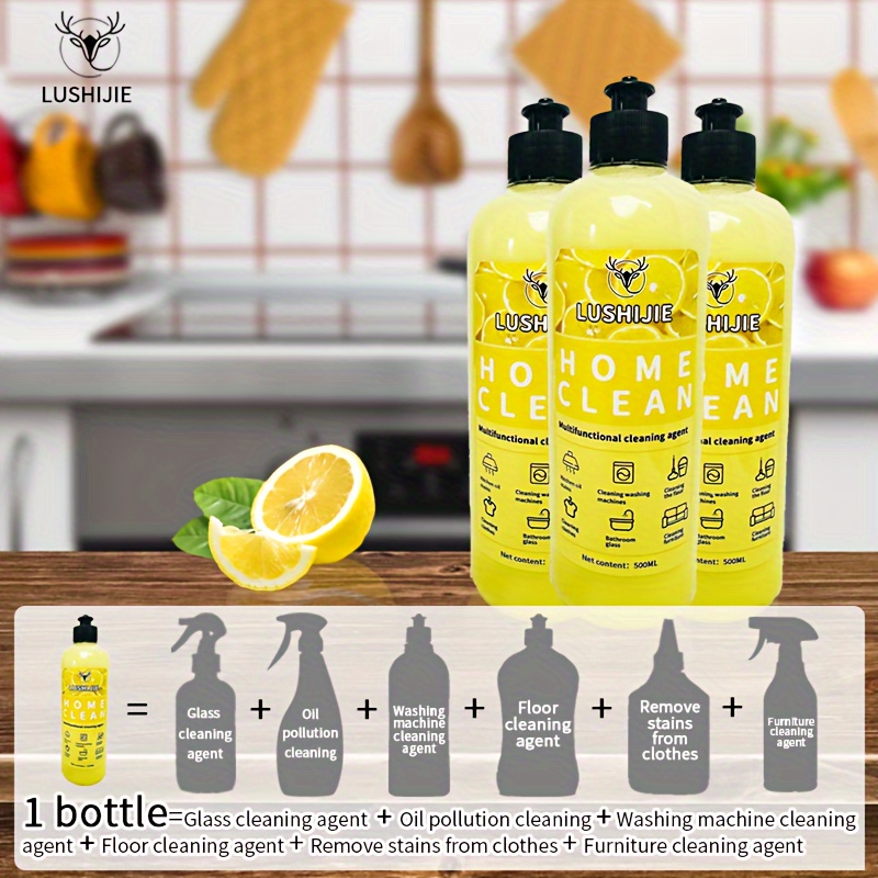 Multifunctional Cleaning Agent Multi-purpose Cleaner, Lemon Fragrance,  Super Concentrated, Can Be Diluted To Use, Suitable For Kitchen Cleaning,  Washing Machine Cleaning For Commercial For Shops - Temu