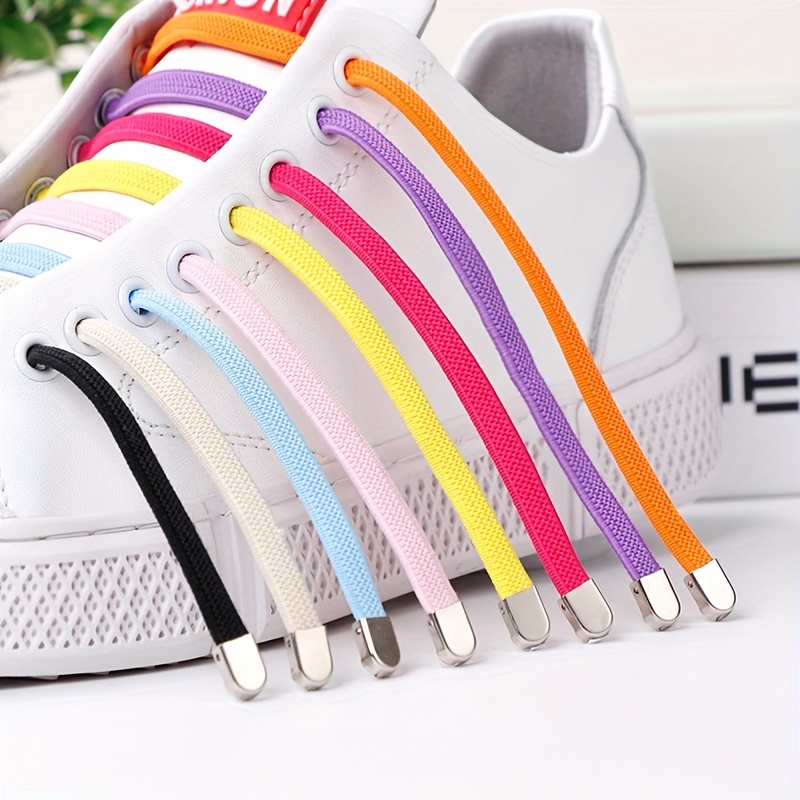 100cm/39.4in No Tie Shoe Laces Press Lock Shoelaces Without Ties Elastic Laces Sneaker Kids Adult Widened Flat Shoelace for Shoes,Temu
