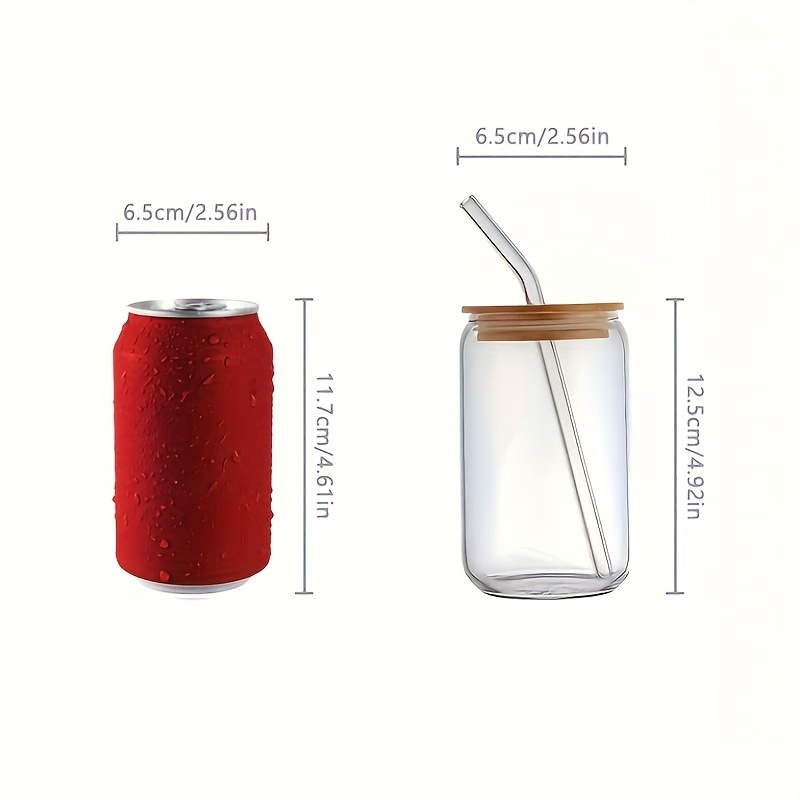 Reusable High Borosilicate Glass Water Cup: Perfect For Cola, Mason, Coffee,  Milk, Juice & More - Includes Airtight Lids & Straws For Commercial - Temu