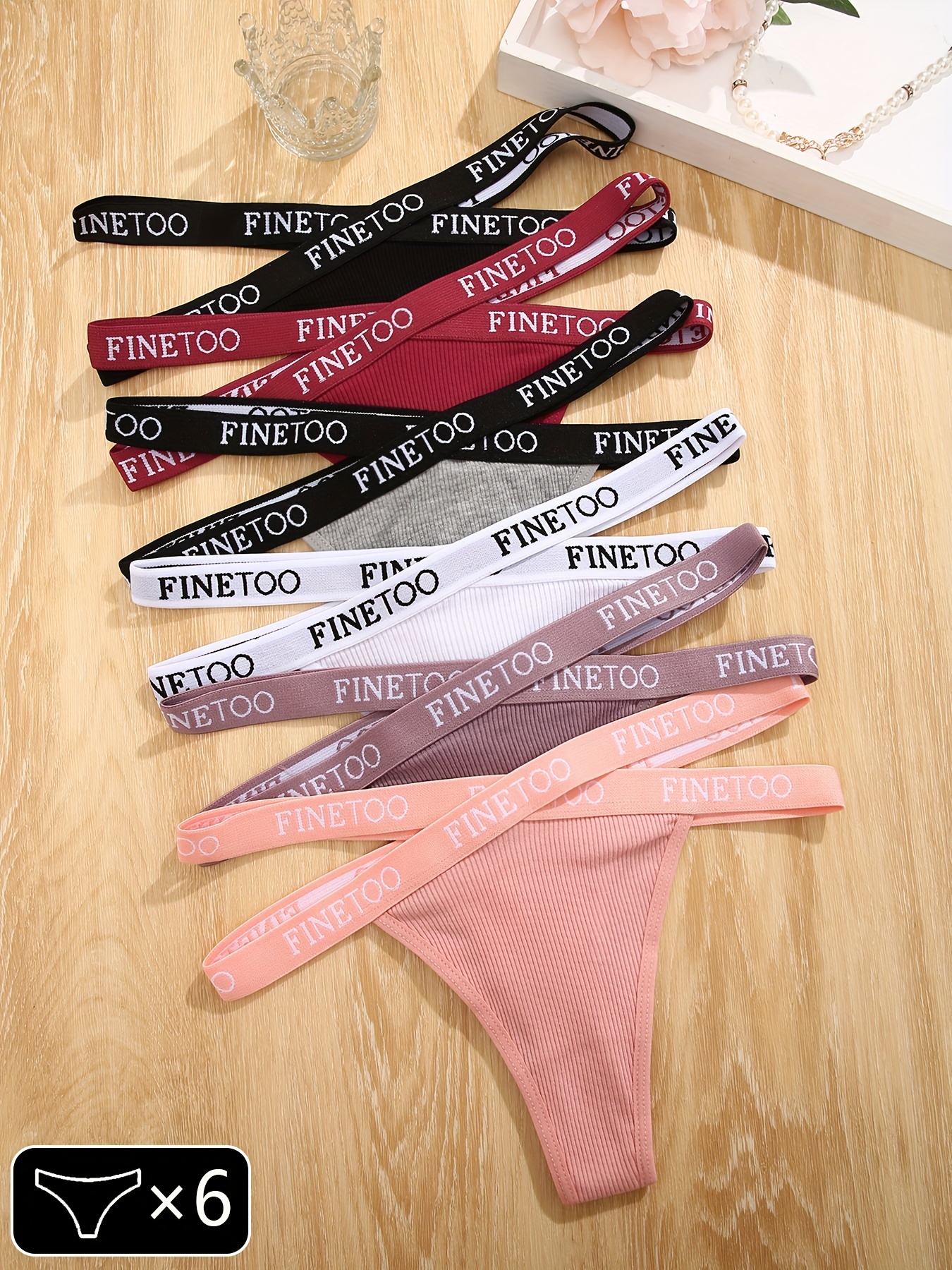 2pcs Sexy Cotton Underwear Thong Sweet Letters Printed Panties