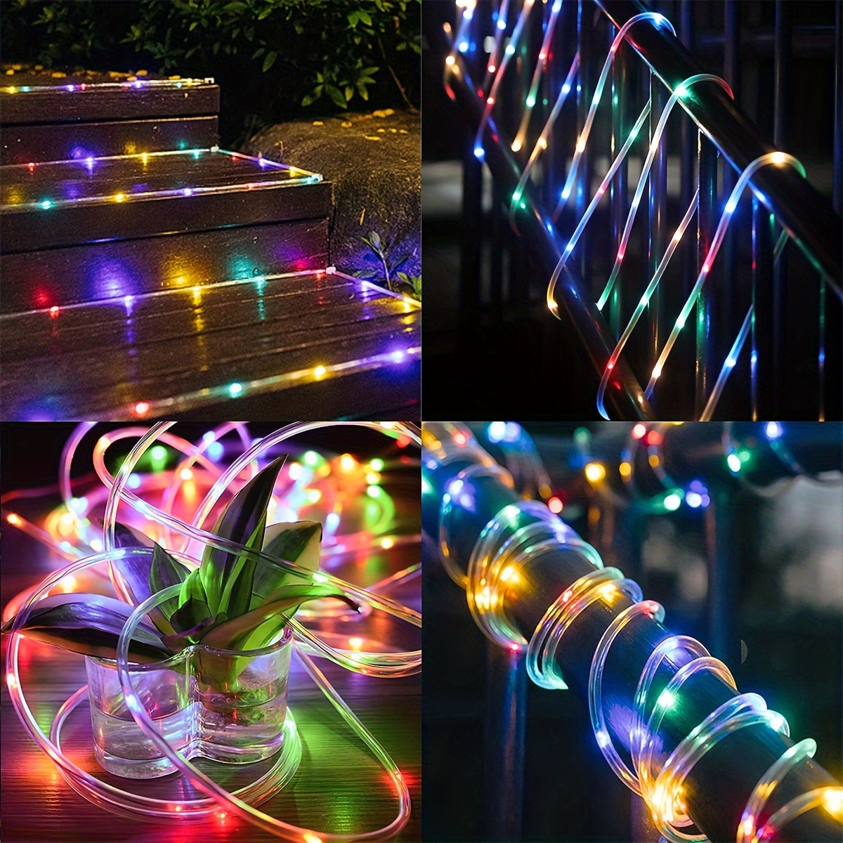 1pc solar string flower lights waterproof 12m 39 37ft 100 led lamp for garden fence patio yard lawn christmas party decor included 2m lead wire details 4