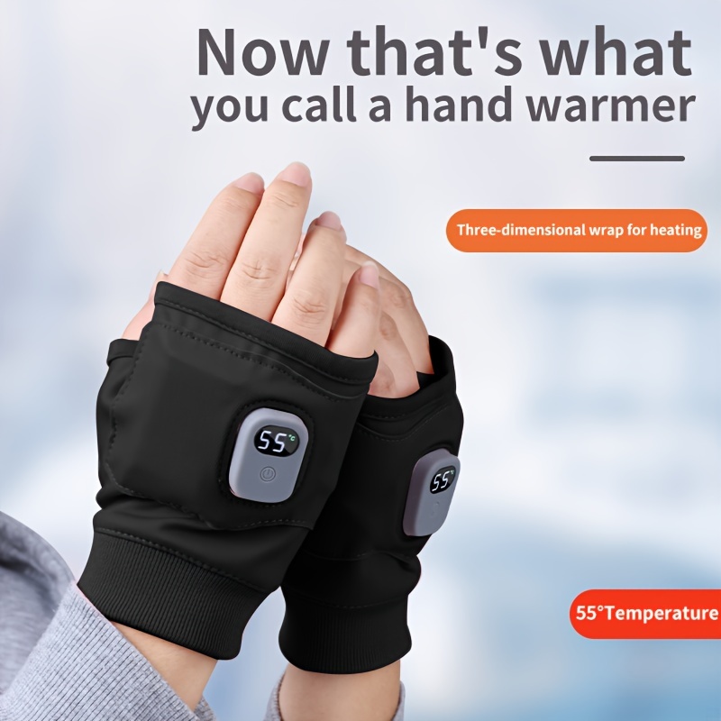 Guantes calefactables USB para hombre y mujer, guantes cálidos para  invierno, guantes cálidos para portátil, 2 unidades con pompón para tejer  las