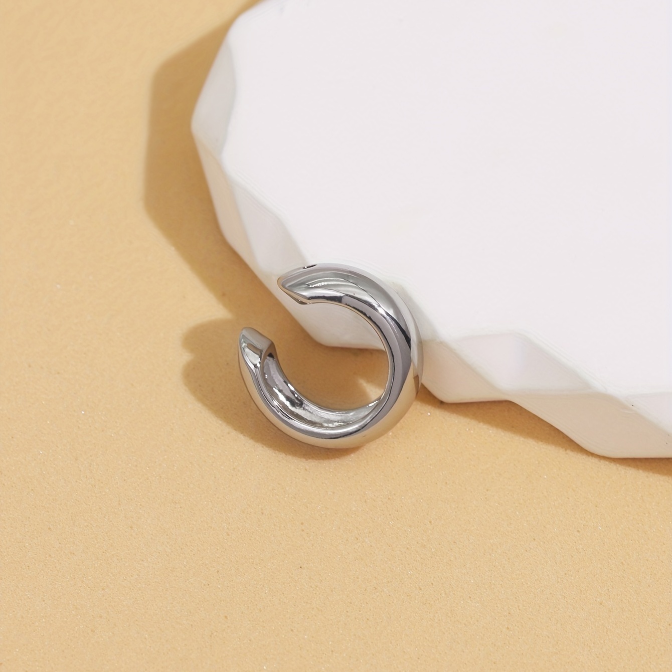 C-Shaped Geometric Ear Clip Earrings