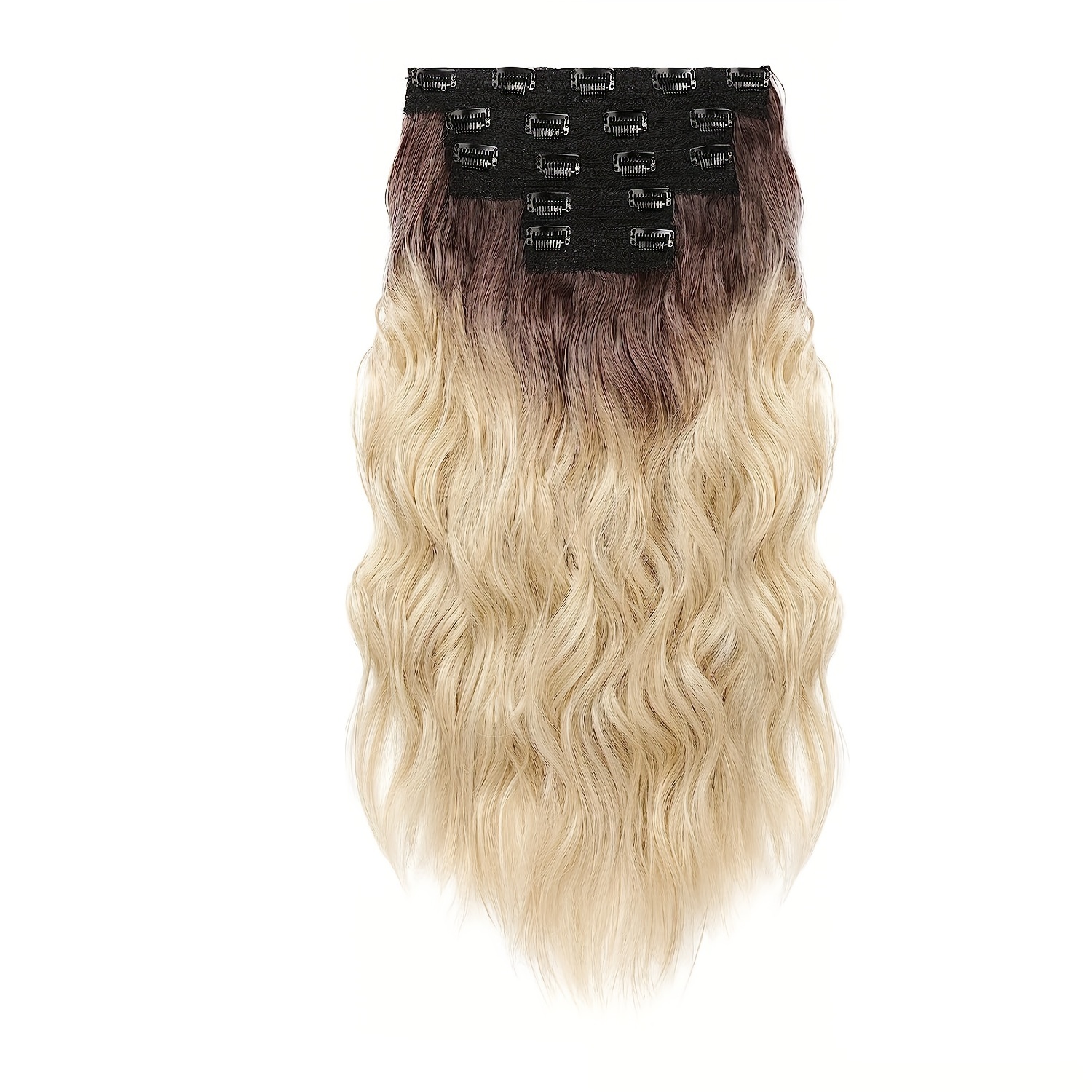 Clip In Hair Extension Black Seamless Double Weft Long Curly - Temu