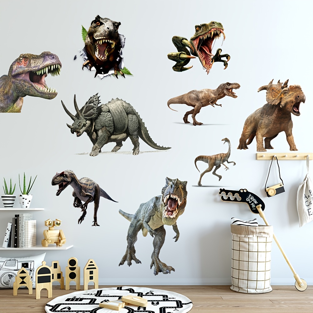 Jurassic Park Wall Stickers 3d Dinosaur Stickers for Kids Room Living Room  Home Decor Diy Cartoon Nursery Movie Mural Art PVC