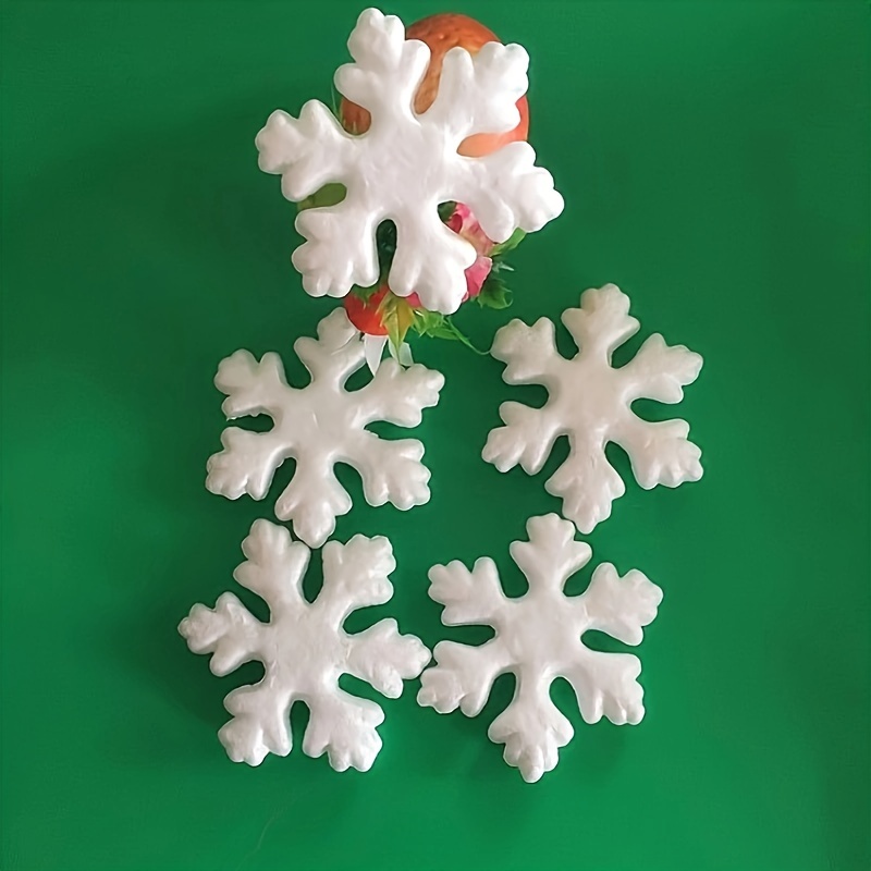 Polystyrene Foam 3D Snowflakes Plain White Foam Snow Decoration